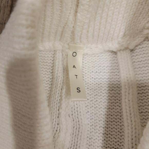 OATS Women's Wide Ribbed Knit Pant white 100 cotton - Picture 7 of 14